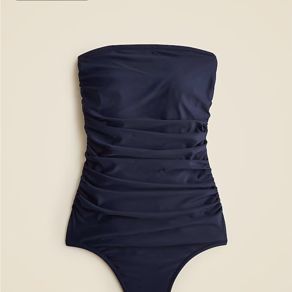 Elegant Navy Strapless Swimsuit